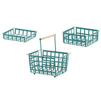 ZESTAS, set di 3 cesti: piccole, medie e semi grandi dimensioni, colore celeste