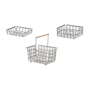 ZESTAS, set di 3 cesti: piccole, medie e semi grandi dimensioni, colore grigio