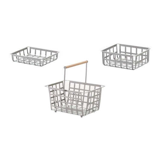 ZESTAS, set di 3 cesti: piccole, medie e semi grandi dimensioni, colore grigio