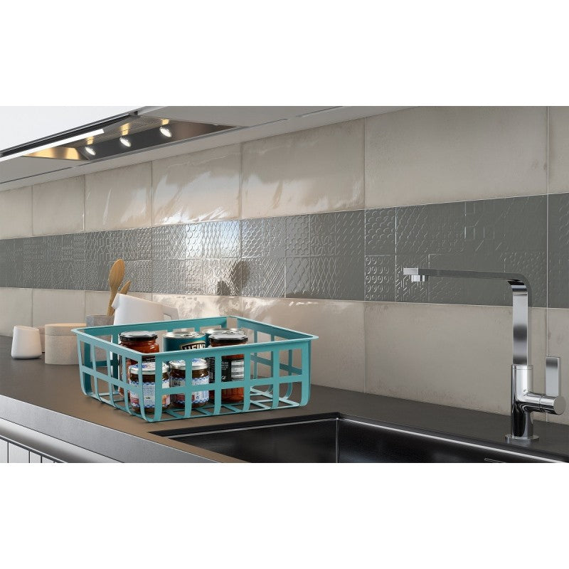 ZESTAS - Set di 2 cesti - dimensioni medie, celeste