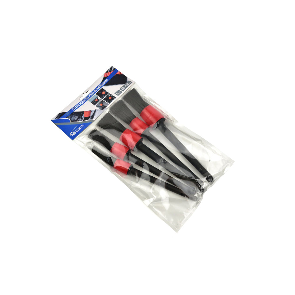 SET 5PZ PENNELLI PULIZIA AUTO MOTO CON SETOLE MORBIDE ANTIGRAFFIO 20-40mm GEKO G73825