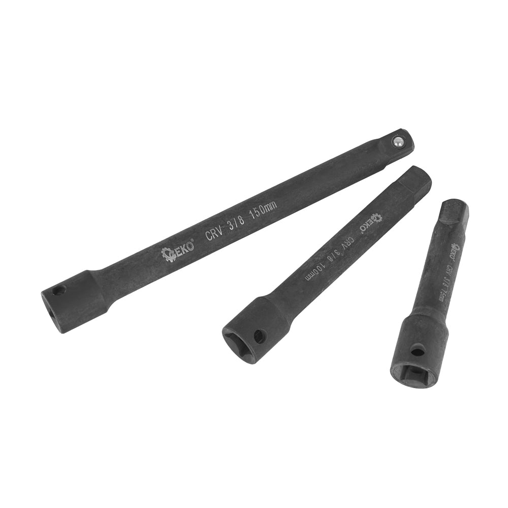 SET 9PZ PROLUNGHE BUSSOLE AD IMPATTO A PERCUSSIONE 1/4" - 3/8" - 1/2" CrV GEKO G10531