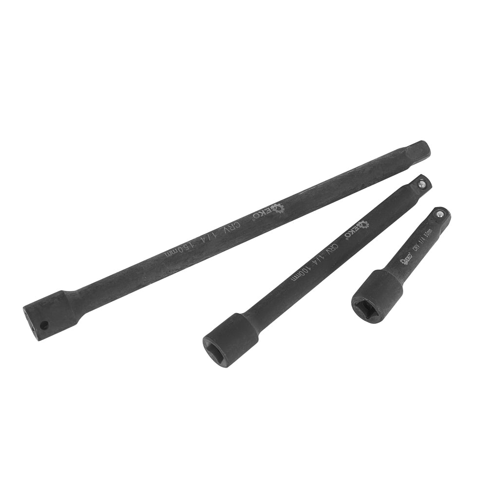 SET 9PZ PROLUNGHE BUSSOLE AD IMPATTO A PERCUSSIONE 1/4" - 3/8" - 1/2" CrV GEKO G10531