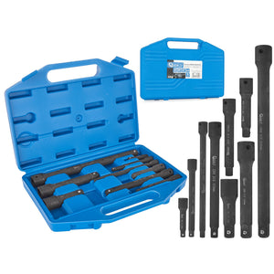 SET 9PZ PROLUNGHE BUSSOLE AD IMPATTO A PERCUSSIONE 1/4" - 3/8" - 1/2" CrV GEKO G10531