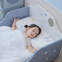 Letto Basso per Bambini e Bambine di +3 Anni con Sponde, Lettino Blu e Bianco, 143 x 74 x 59 cm