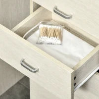 Mobile Bagno in Legno con Cassetto, 2 Armadietti e Ripiani Regolabili, 34x34x150 cm, Color Legno