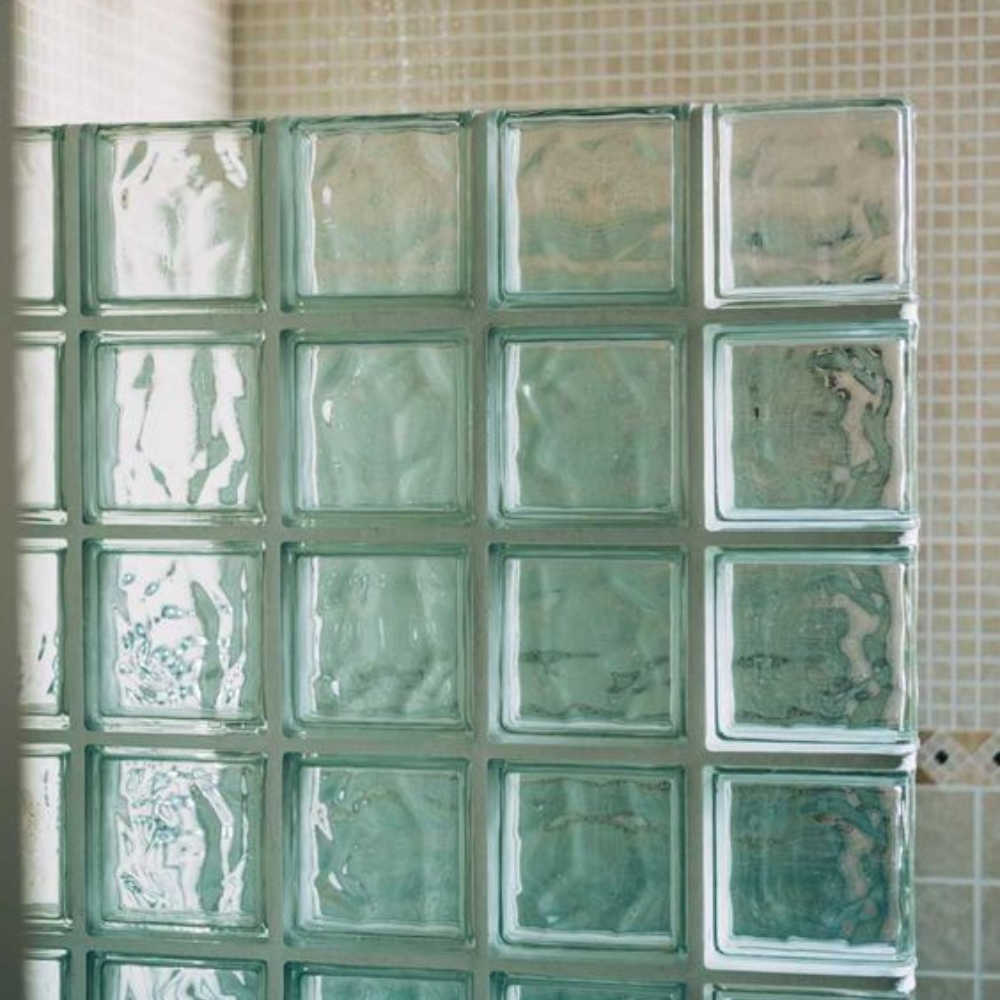 Vetromattone ondulato modello agua diffusione luminosa 190 x 190 x 80 mm *** colore- trasparente caribe, confezione 1