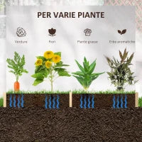 Letto per Orto Senza Base e con Struttura a Incastro, in Legno, 100x92x16cm