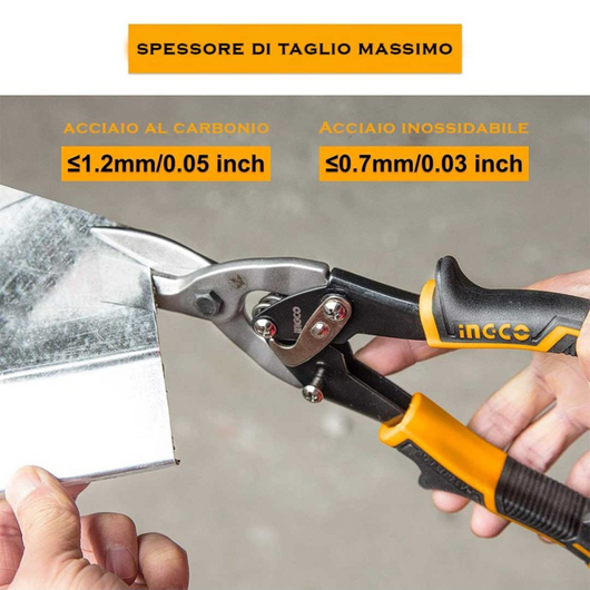 Cesoia lattoniere sinistra 250 mm tagli netti precisi puliti lamiere acciaio