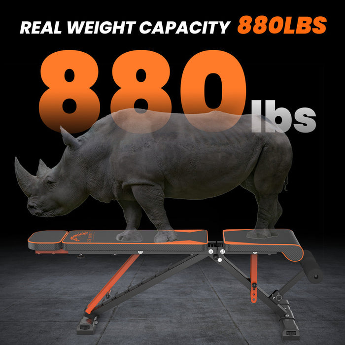 Panca pesi regolabile, pieghevole, RATTANTREE, allenamento completo del corpo, inclinata, declinata, sollevamento piano,pressa, per palestra domestica