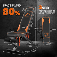 Panca pesi regolabile, pieghevole, RATTANTREE, allenamento completo del corpo, inclinata, declinata, sollevamento piano,pressa, per palestra domestica