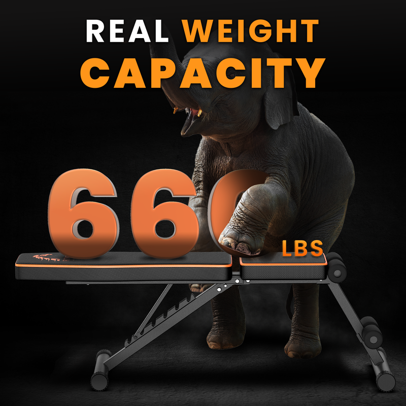 Panca pesi pieghevole, panca per allenamento inclinabile regolabile RATTANTREE, panca per esercizi multifunzionale 7 in 1,capacit¨¤ di carico di 300 kg