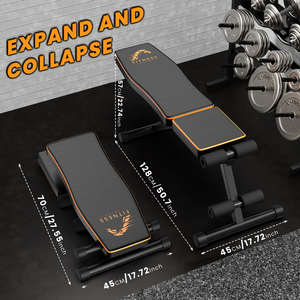 Panca pesi pieghevole, panca per allenamento inclinabile regolabile RATTANTREE, panca per esercizi multifunzionale 7 in 1,capacit¨¤ di carico di 300 kg