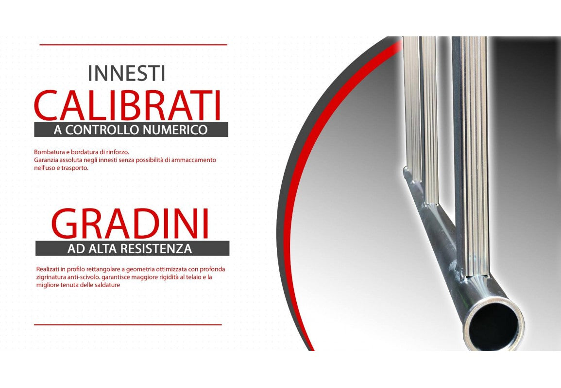 Trabattello M4 LUX base estraibile Altezza lavoro 7,35 metri