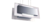 CAPPA TRISIA APPESA cm 90x43 - Inox, vetro Bianco - 800 m3/h