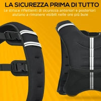 Giubbotto Zavorrato 5kg Traspirante con Tasca Portaoggetti e Spallacci, in tessuto Oxford, 40x35 cm, Nero