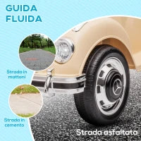 Macchina Elettrica per Bambini 18-48 Mesi Licenza Mercedes-Benz con Musica, Beige