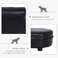 Divano Chaise Longue Elegante Imbottito Portata 10kg Animali Domestici 82.5 × 45 × 41.5cm Nero
