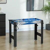 Tavolo da Gioco Multifunzione 5 in 1, Biliardo, Ping Pong, Hockey, Gioco d'Arcade Basket, Arco e Freccia, Blu