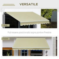 Tenda da Sole a Bracci per Esterno con Manovella, Metallo e Poliestere, 3x2.5m Beige