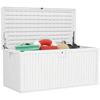 Baule da Esterno da 515L in PE Impermeabile e Scanalato, 140x68x68 cm, Bianco
