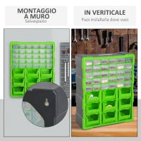DURHAND Cassettiera Box Porta Minuteria per Officina con 30 Cassetti e 9 Scatole Grandi in Plastica 38 x 16 x 47.5cm