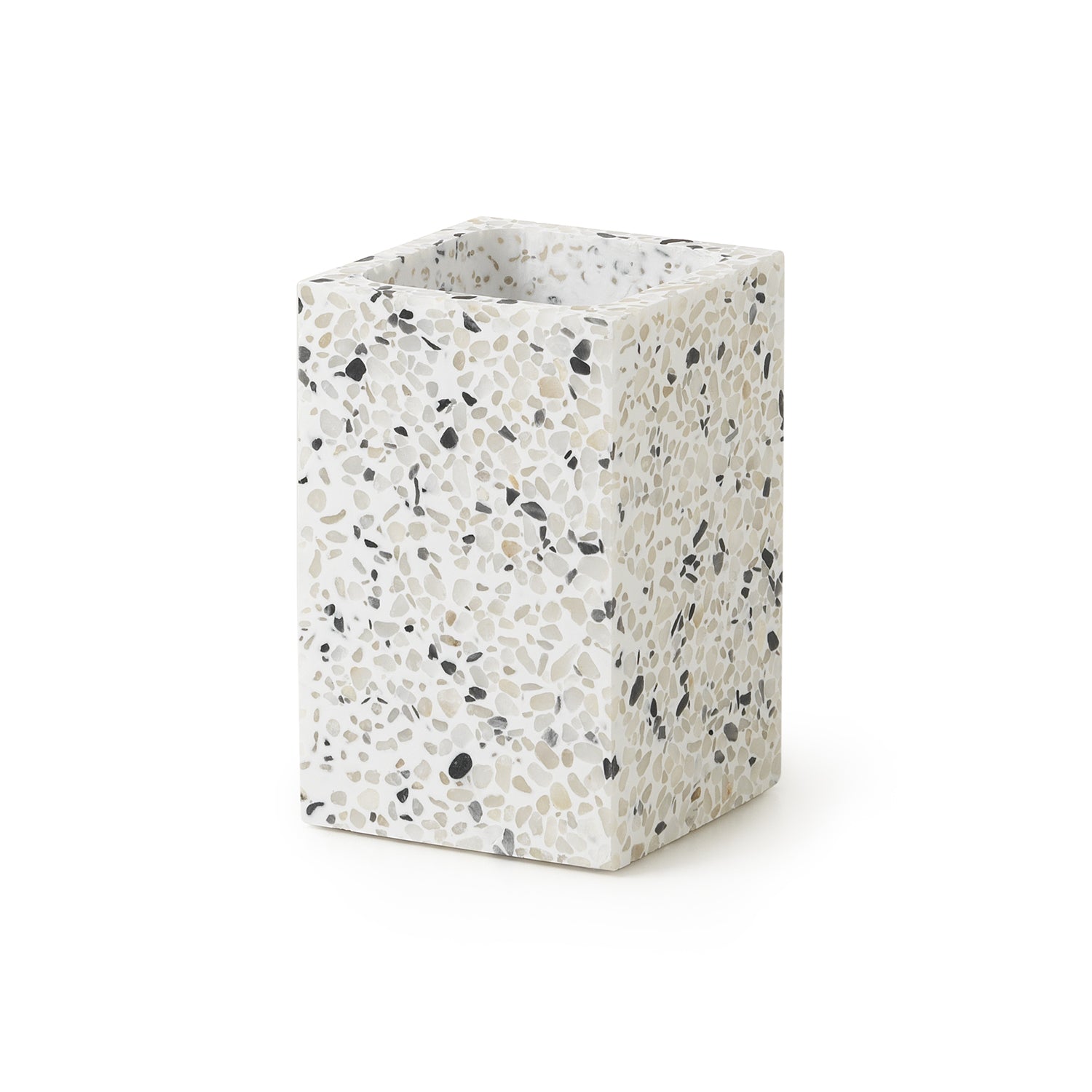 Portaspazzolini d' appoggio in resina e pietre ZO98 Gedy serie ZOE Bianco/Nero