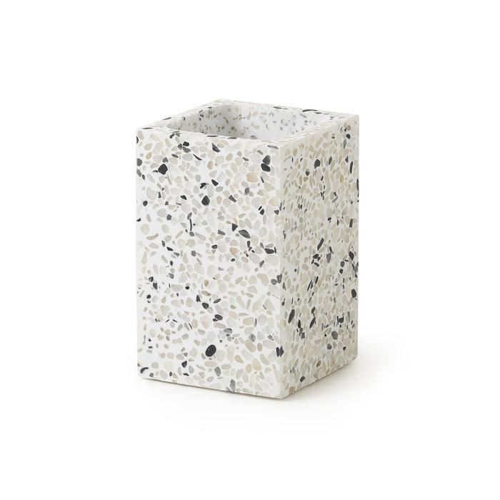 Portaspazzolini d' appoggio in resina e pietre ZO98 Gedy serie ZOE Bianco/Nero