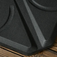 Base per Ombrellone in HDPE da 4 Pezzi, Riempibili con Acqua e Sabbia max 18kg, 103x103x8.3 cm, Nero