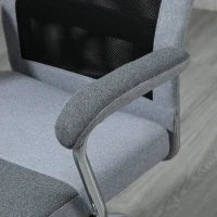 Sedia da Ufficio Ergonomica Girevole, Altezza Regolabile e Dondolamento, Poltrona in Tessuto a Rete 65x67x119-129cm Grigio