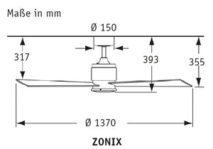 ZONIX 137, Ventilatore senza Luce, Fanimation