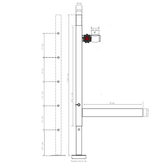 Zoppo (coppia) per trabattelli professionali Metal 5 - 6 - 8