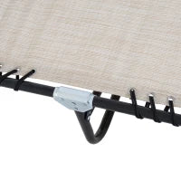 Lettino Prendisole in Acciaio e Tessuto Traspirante con Schienale Reclinabile, 197x58x30 cm