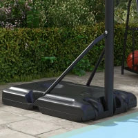 Canestro Basket a 6 Altezze Regolabili con Base Riempibile e Rotelle, in PE, Acciaio e Poliestere, Nero