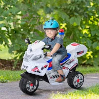 Moto Elettrica per Bambini da 3-5 Anni Motorino Elettrico Giocattolo 3 Ruote con Musica, Velocità 3KM/h, Luci 112×51×72.5cm