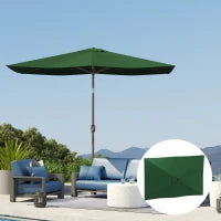 Telo di Ricambio per Ombrellone Rettangolare 3x2 m a 6 Stecche, Poliestere Anti UV 50+, Verde