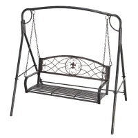Panca a Dondolo da Giardino a 2 Posti, Design Vintage, 167 cm x 123 cm x 175 cm, Ottone