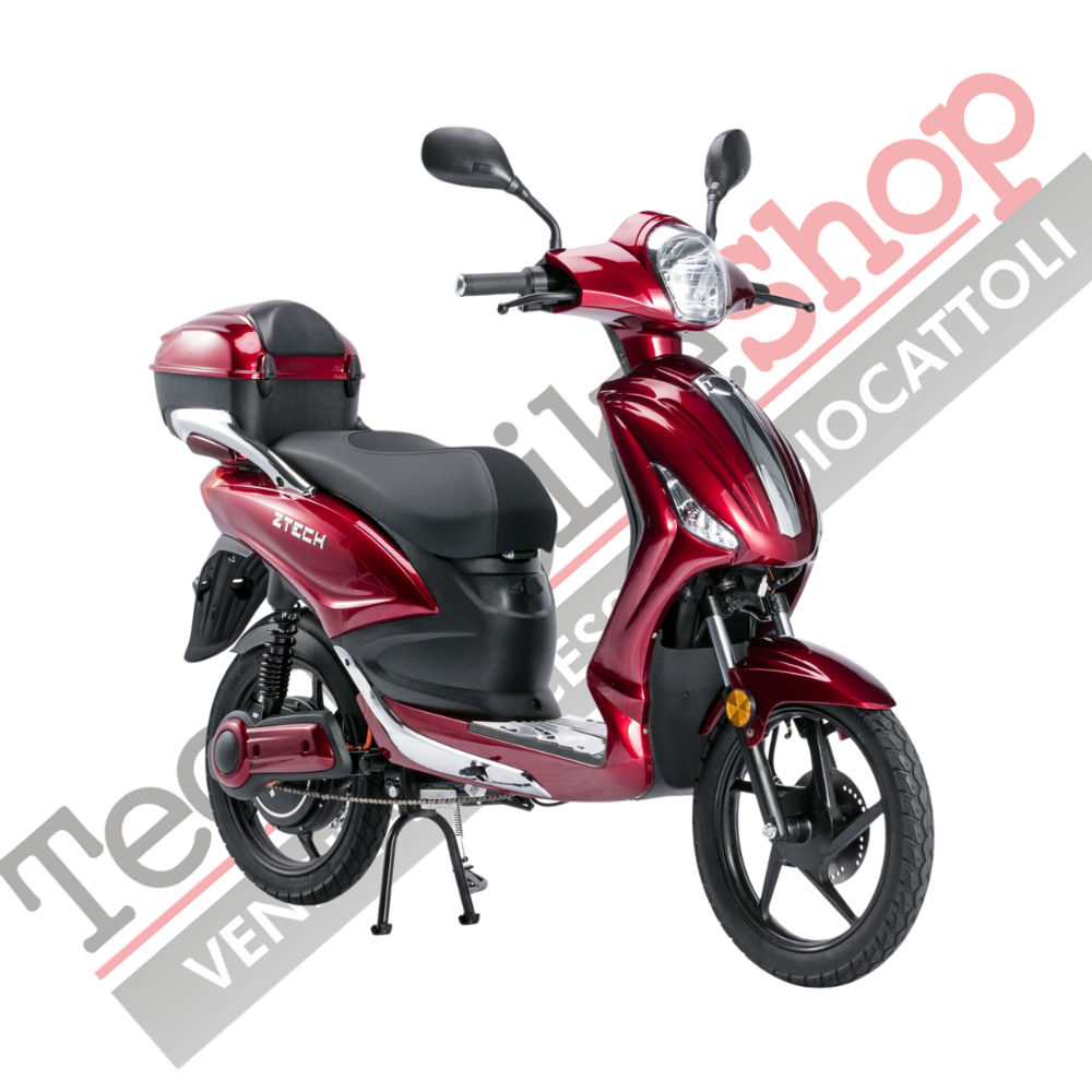 Bicicletta Elettrica Scooter Z-TECH  ZT-09-TDC 1000W 20Ah 48V Batteria Piombo-Rosso