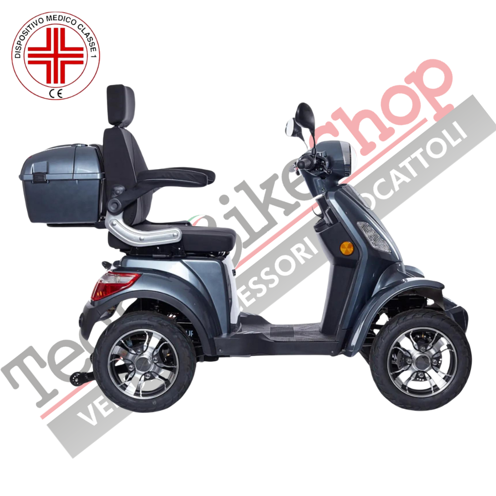Scooter Elettrico Z-TECH ZT-15-Q FASTER  4 Ruote per Disabili e Anziani -Grigio