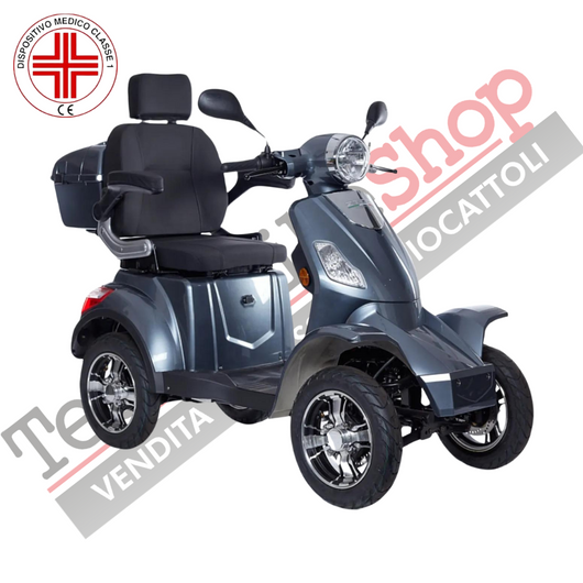 Scooter Elettrico Z-TECH ZT-15-Q FASTER  4 Ruote per Disabili e Anziani -Grigio