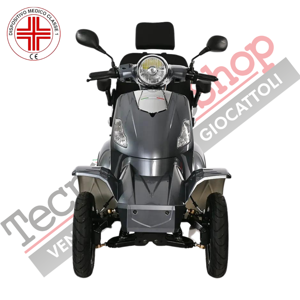 Scooter Elettrico Z-TECH ZT-15-Q FASTER  4 Ruote per Disabili e Anziani -Grigio