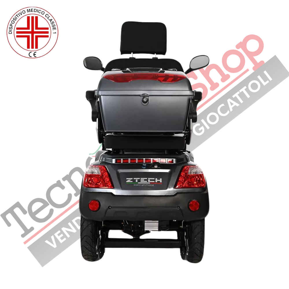 Scooter Elettrico Z-TECH ZT-15-Q FASTER  4 Ruote per Disabili e Anziani -Grigio