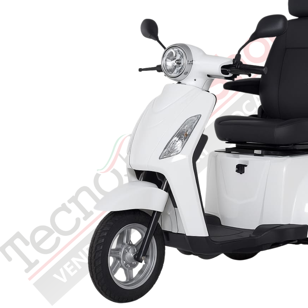 Z-TECH ZT-15-C Trilux Plus – Scooter Elettrico 3 Ruote per Anziani e Disabili-Bianco