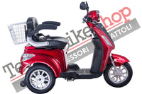 Scooter Z-TECH ZT-15-D "TRILUX PLUS" 3 RUOTE Differenziale per Disabili e Anziani -Rosso