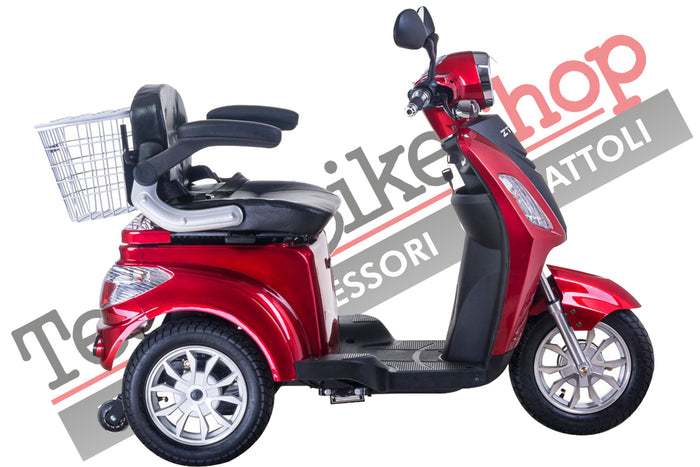Scooter Z-TECH ZT-15-D "TRILUX PLUS" 3 RUOTE Differenziale per Disabili e Anziani -Rosso