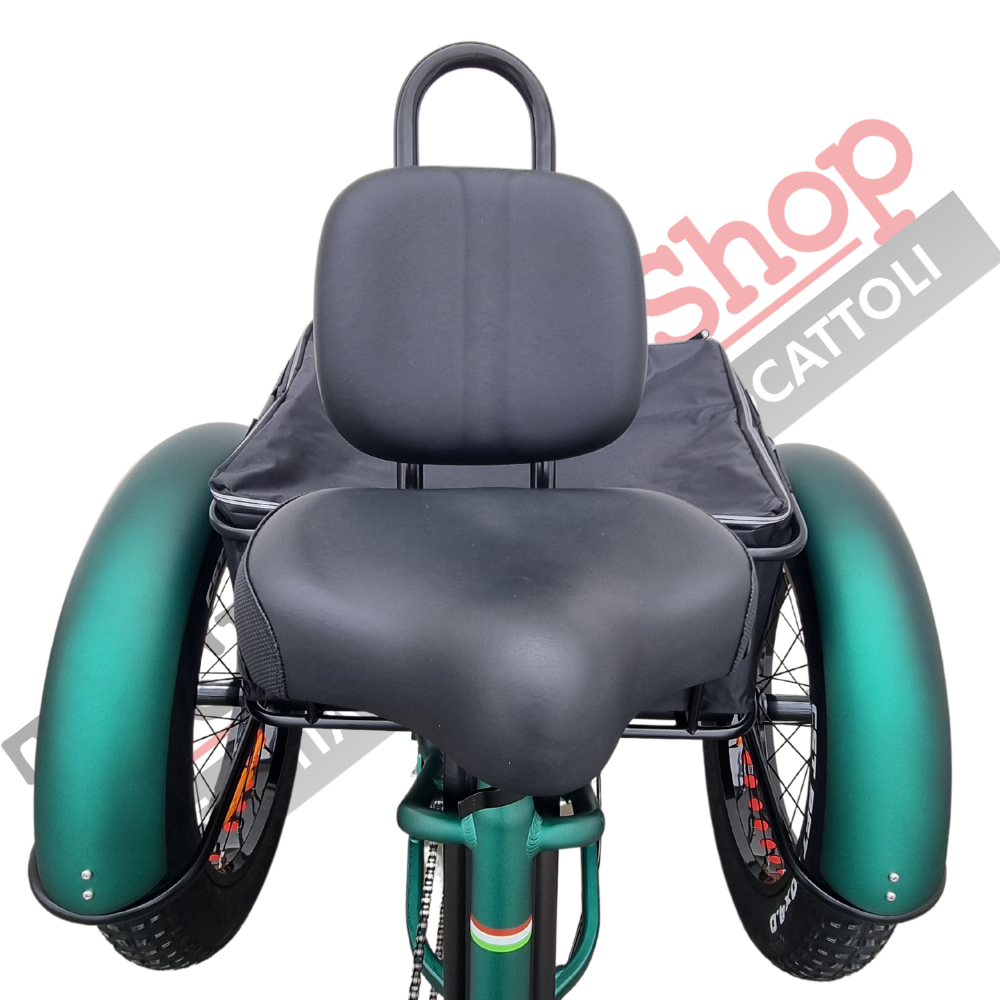 Triciclo Bicicletta Elettrica Z-TECH ZT-80-B "FAT TRIKE " 3 Ruote 24"/20" 250W 13 Ah 48V Batteria Litio -Verde