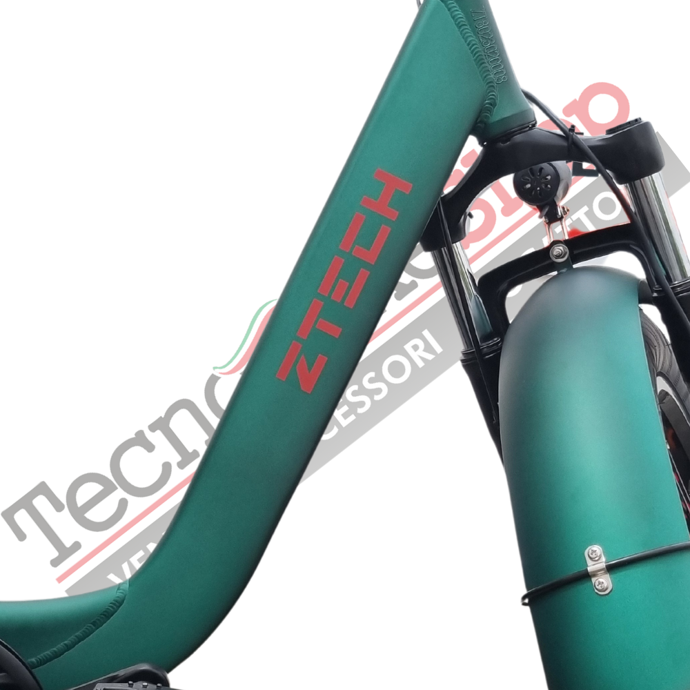 Triciclo Bicicletta Elettrica Z-TECH ZT-80-B "FAT TRIKE " 3 Ruote 24"/20" 250W 13 Ah 48V Batteria Litio -Verde