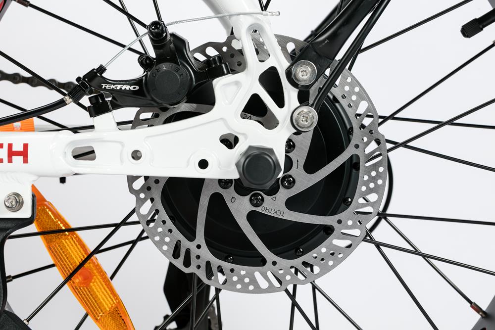 Bicicletta Elettrica Pieghevole Z-Tech ZT-89-E Folding Etna 250W 36V 10.4Ah Batteria Litio-Bianco