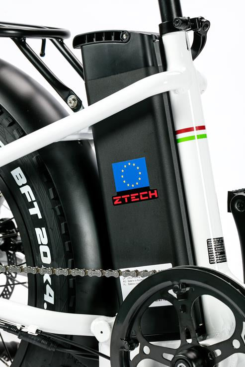 Bicicletta Elettrica Pieghevole Z-Tech ZT-89-E Folding Etna 250W 36V 10.4Ah Batteria Litio-Nero