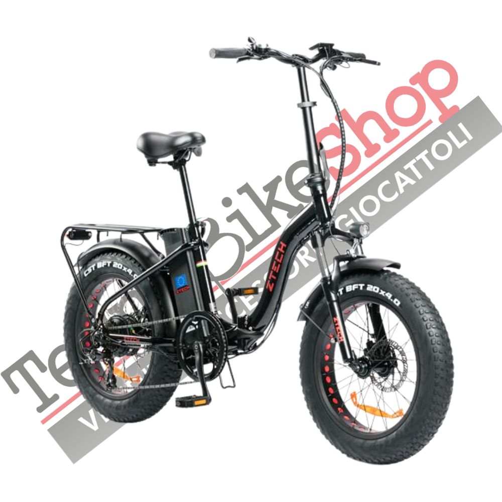 Bicicletta Elettrica Pieghevole Z-Tech ZT-89-E Folding Etna 250W 36V 10.4Ah Batteria Litio-Nero